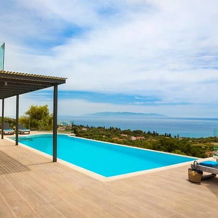 New Villa Blue With Private Pool At Trapezaki Livathos  Εξωτερικό φωτογραφία