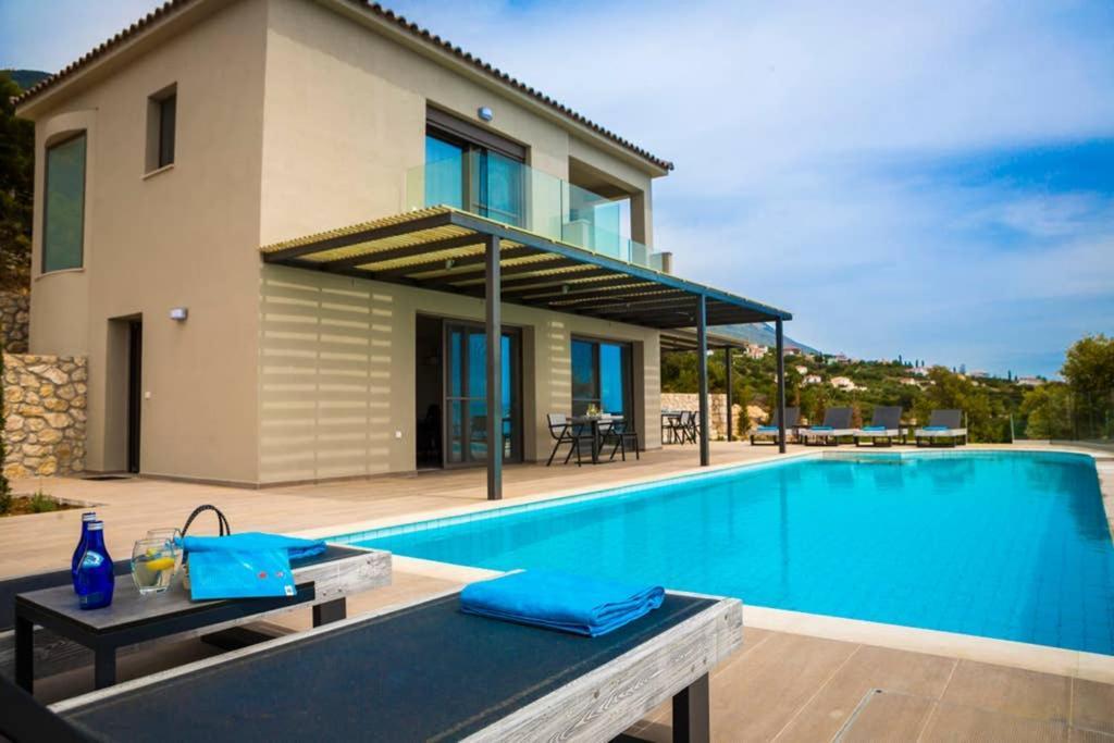 New Villa Blue With Private Pool At Trapezaki Livathos  Εξωτερικό φωτογραφία
