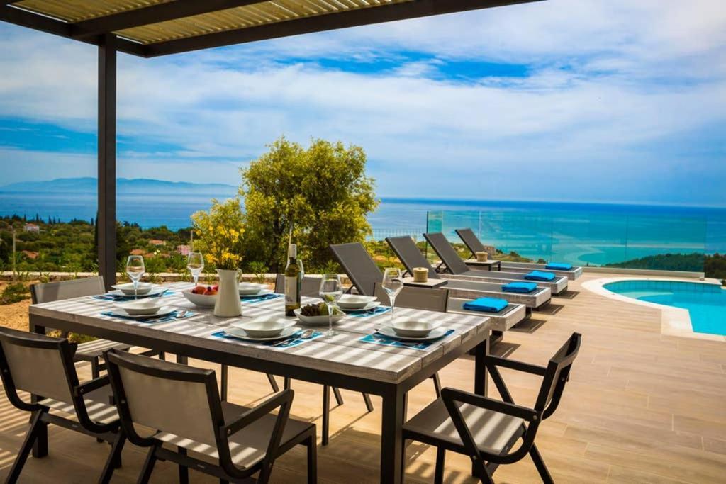 New Villa Blue With Private Pool At Trapezaki Livathos  Εξωτερικό φωτογραφία